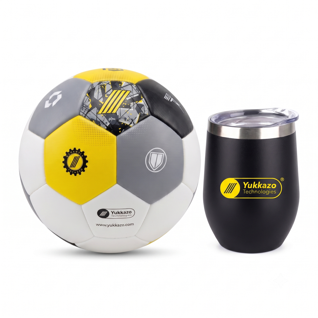 KIT PGE BALON DE FUTBOL + VASO TÉRMICO VINERO YUKKAZO TECHNOLOGIES
