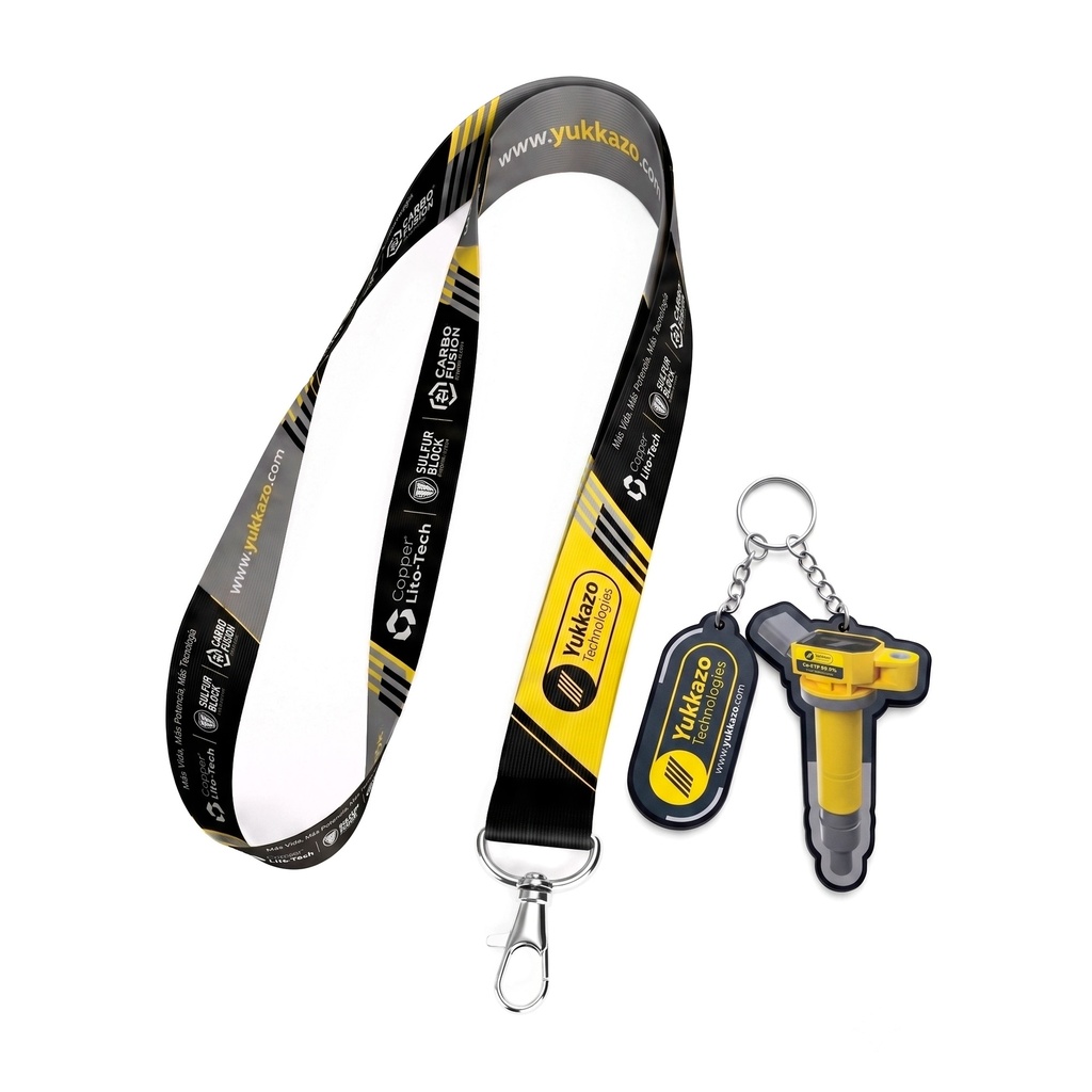KIT PGE LANYARD YUKKAZO TECHNOLOGIES / LLAVERO 3D ACRILICO COPPER LITO-TECH